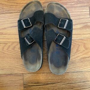 Birkenstock Dark Brown Suede Slip-On Sandals